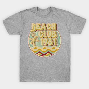 vintage retro beach club 70s 1961 with spirale turqoise T-Shirt